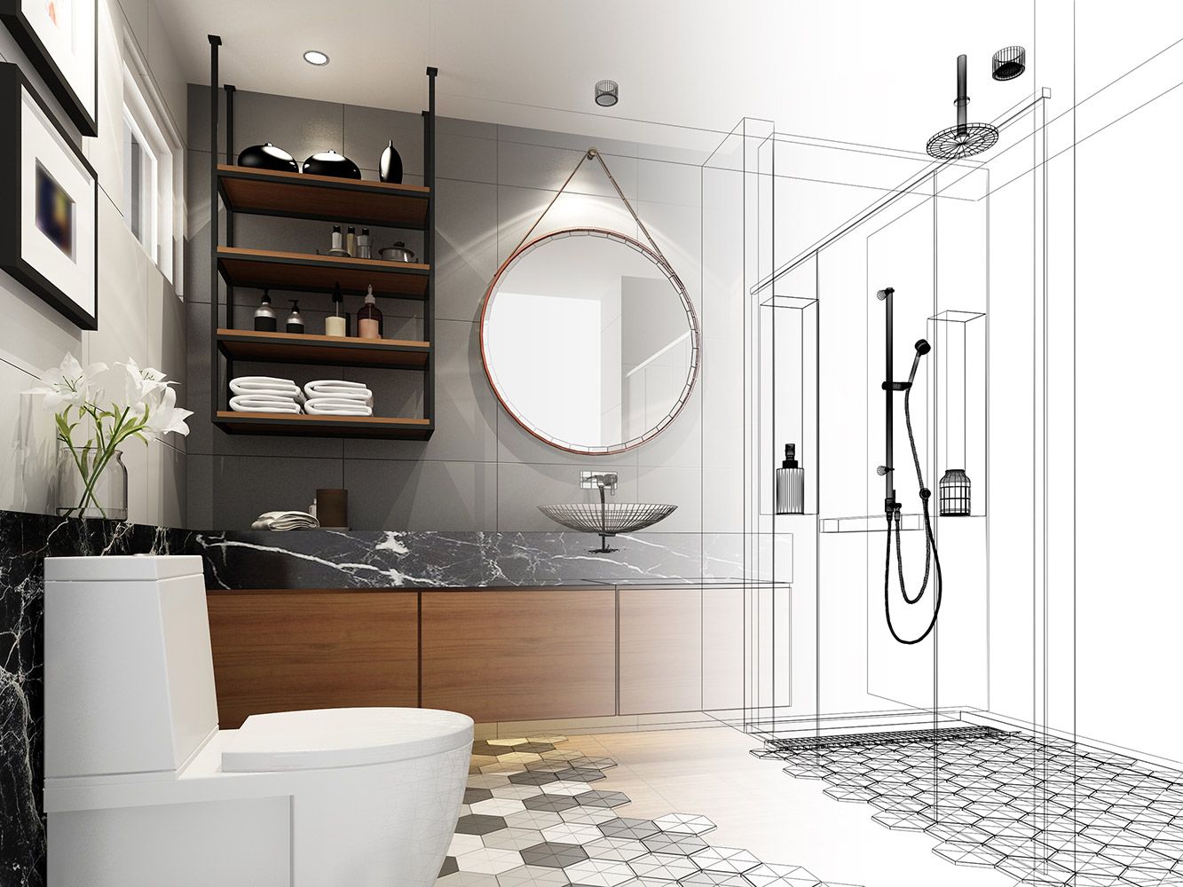 Badezimmer Plan
